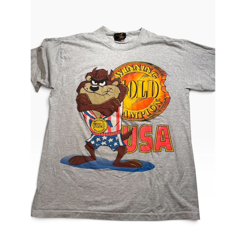 Vintage 1992 Taz Tasmanian Devil USA Gold Champion Single Stitch T-Shirt Large